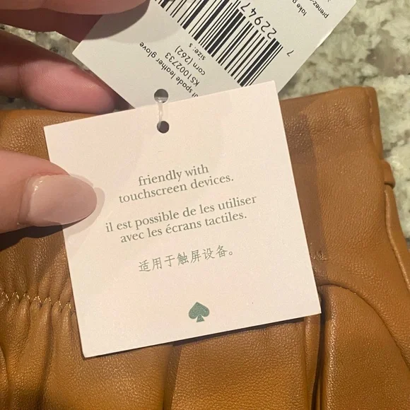 Kate Spade Caramel Leather Gloves - Picture 3 of 3